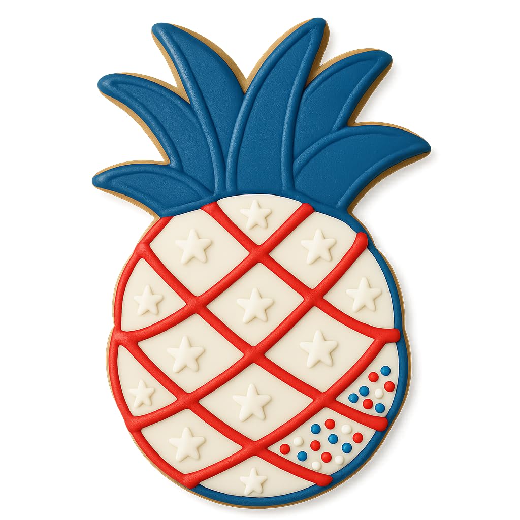 Mighty Gadget Detailed Pineapple Cookie Cutter & Stamp - 4x2.4" (Random Color), Perfect for Hawaiian Parties