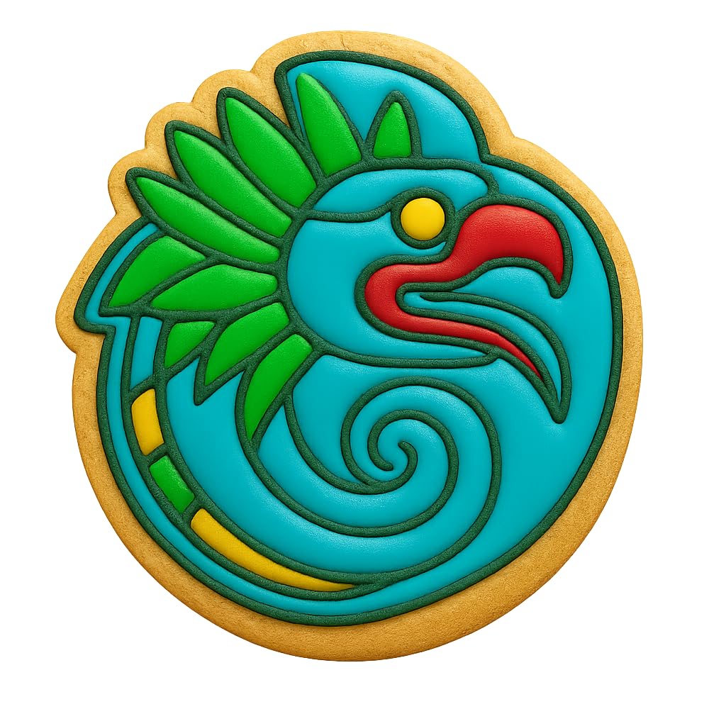 Aztec Quetzalcoatl Emblem Cookie Cutter - 4x3.75" Premium Baking Tool