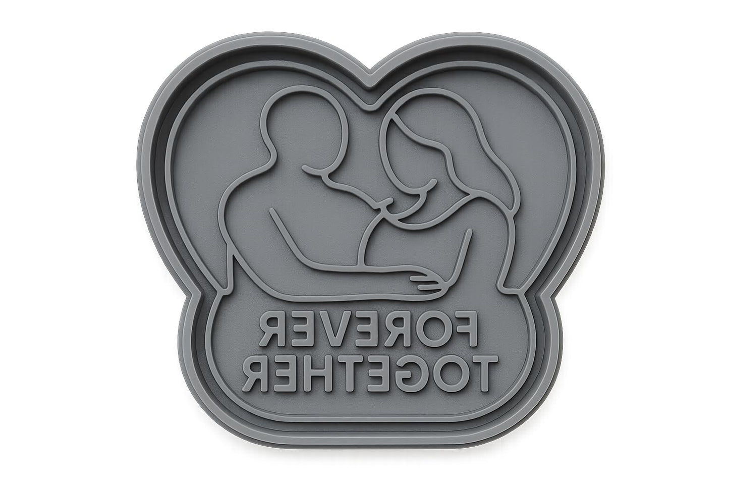 Forever Together Heart Cookie Cutter - 4x3.7" Romantic Baking Design