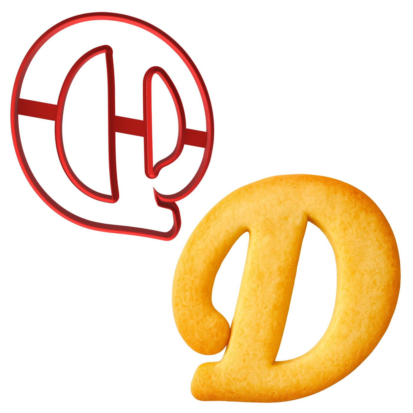Fancy Cursive Letter Cookie Cutter - 4" Tall Alphabet Baking Mold (Random Color)