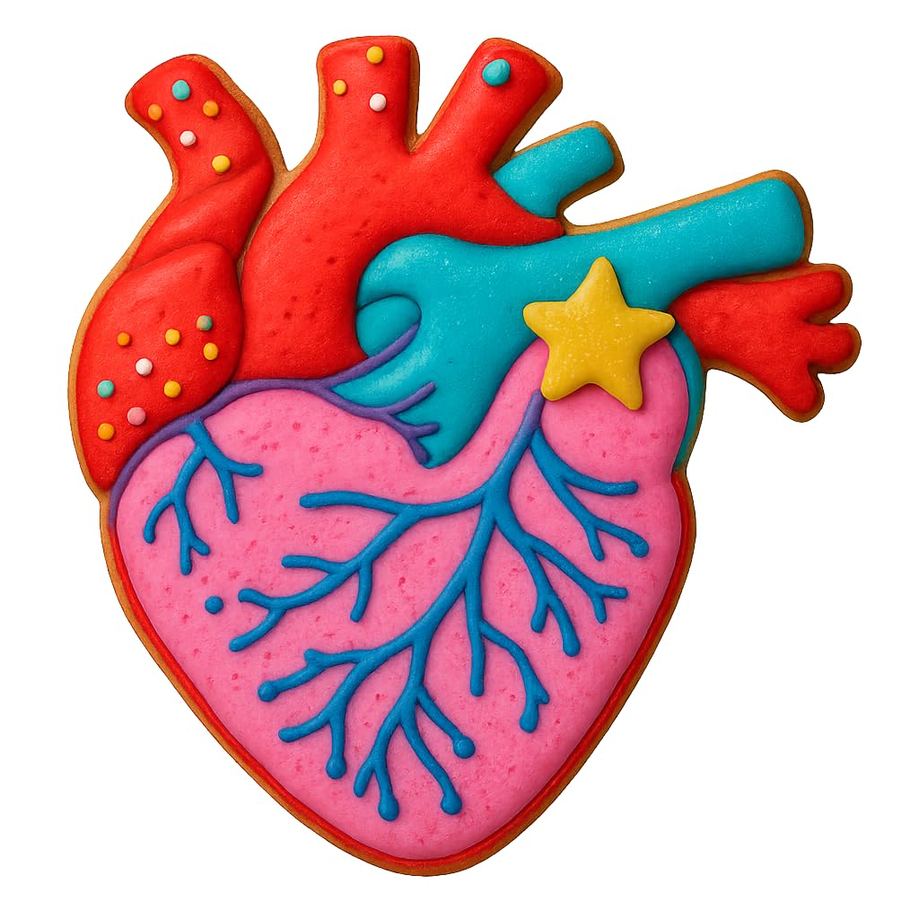 Mighty Gadget Anatomical Human Heart Cookie Cutter & Stamp - 4x3.48", Realistic Medical Design for Science Lovers (Random Color)