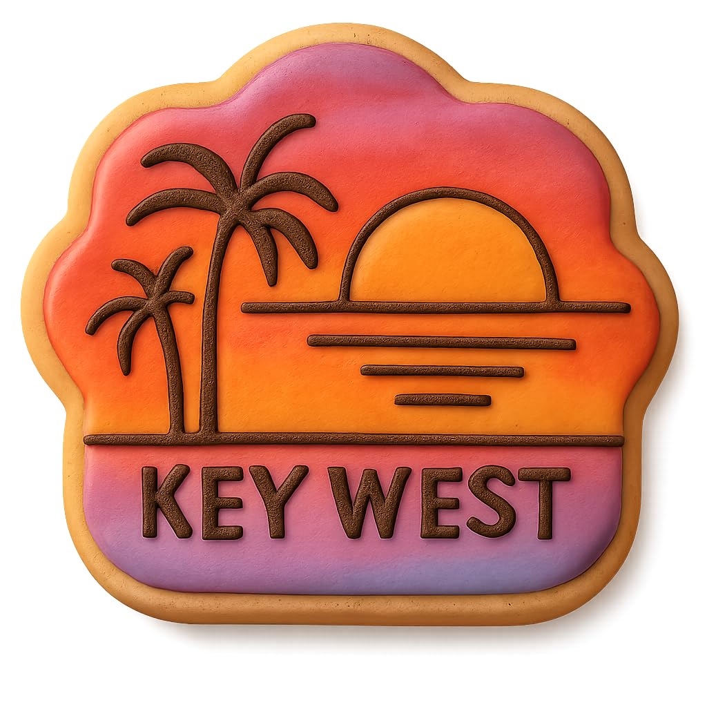 Key West Sunset Palm Cookie Cutter - 4x4" Premium Tropical Baking Design