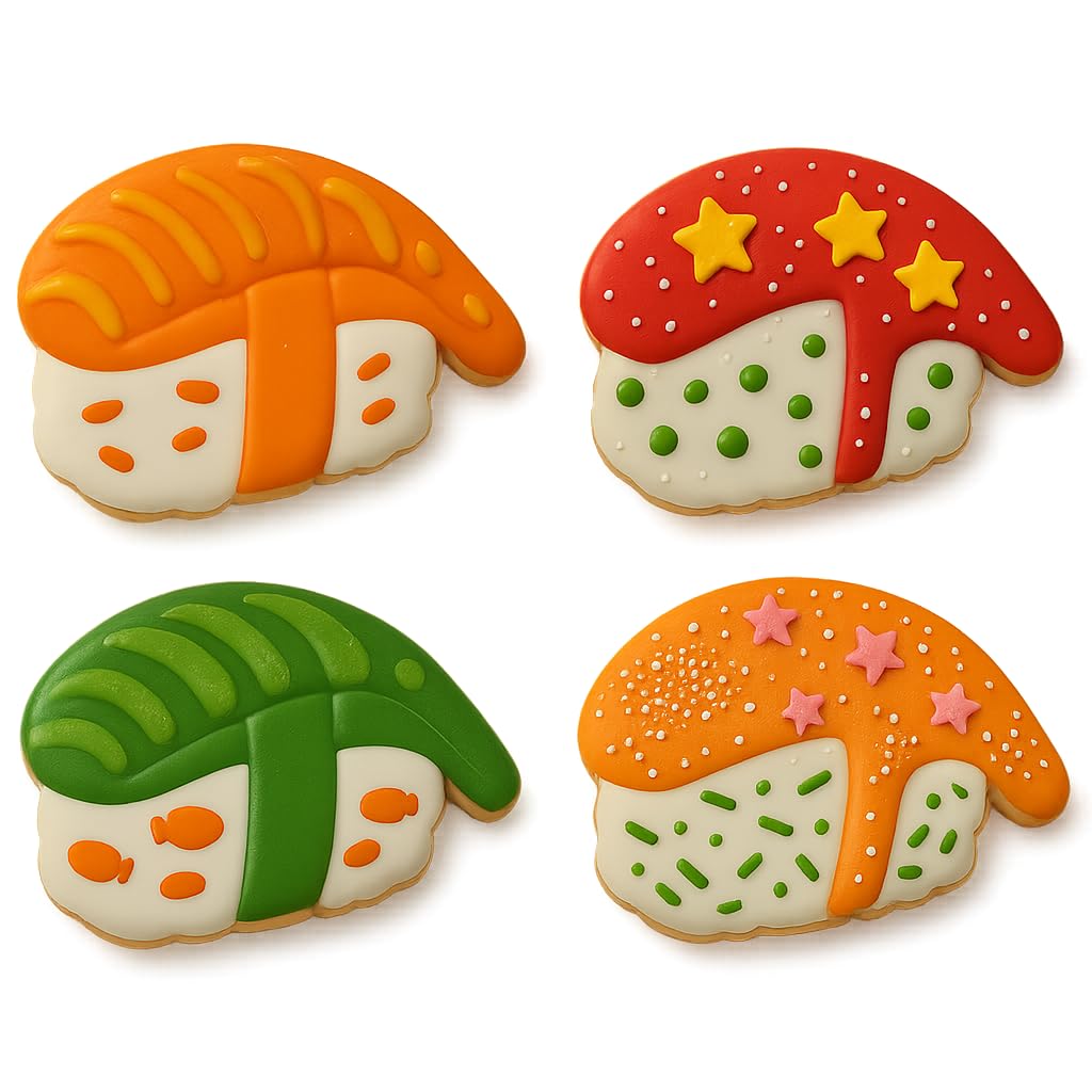 Mighty Gadget Sushi Roll Cookie Cutter & Stamp - 4x2.5" Delightful Novelty for Sushi Lovers (Random Color)
