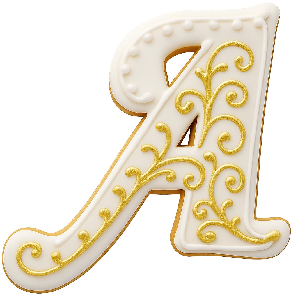 Fancy Cursive Letter Cookie Cutter - 4" Tall Alphabet Baking Mold (Random Color)