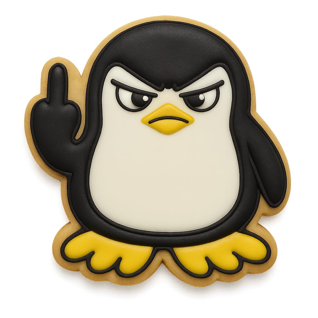 Middle Finger Penguin Cookie Cutter - 4x3.83", Adult Humor Bird Baking Mold (Random Color)