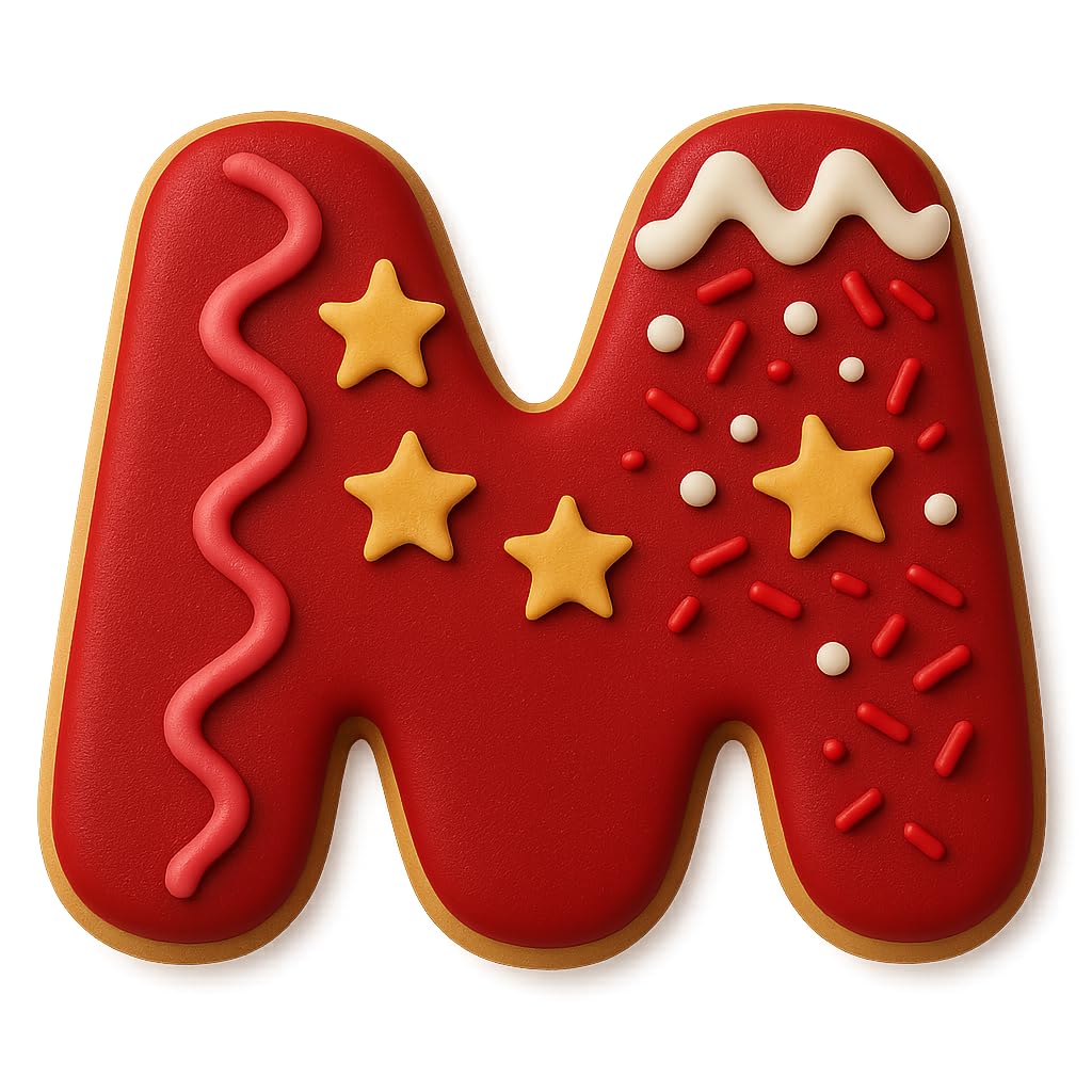 Red Letter M Cookie Cutter 3.5x3" for Baking Fondant Clay Gifts Kitchen
