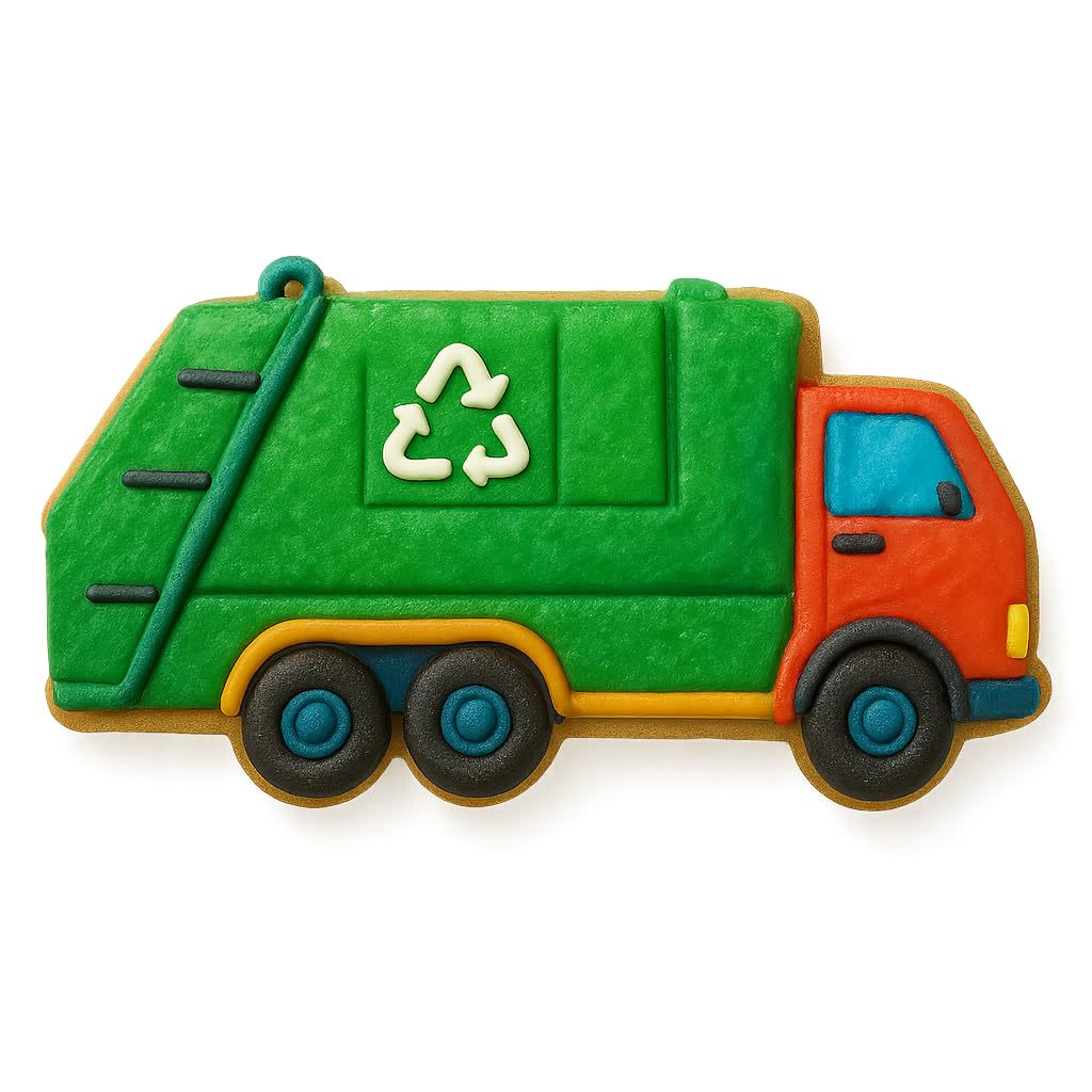 Garbage Truck Cookie Cutter & Stamp for Baking Fondant Clay Embosser Gifts