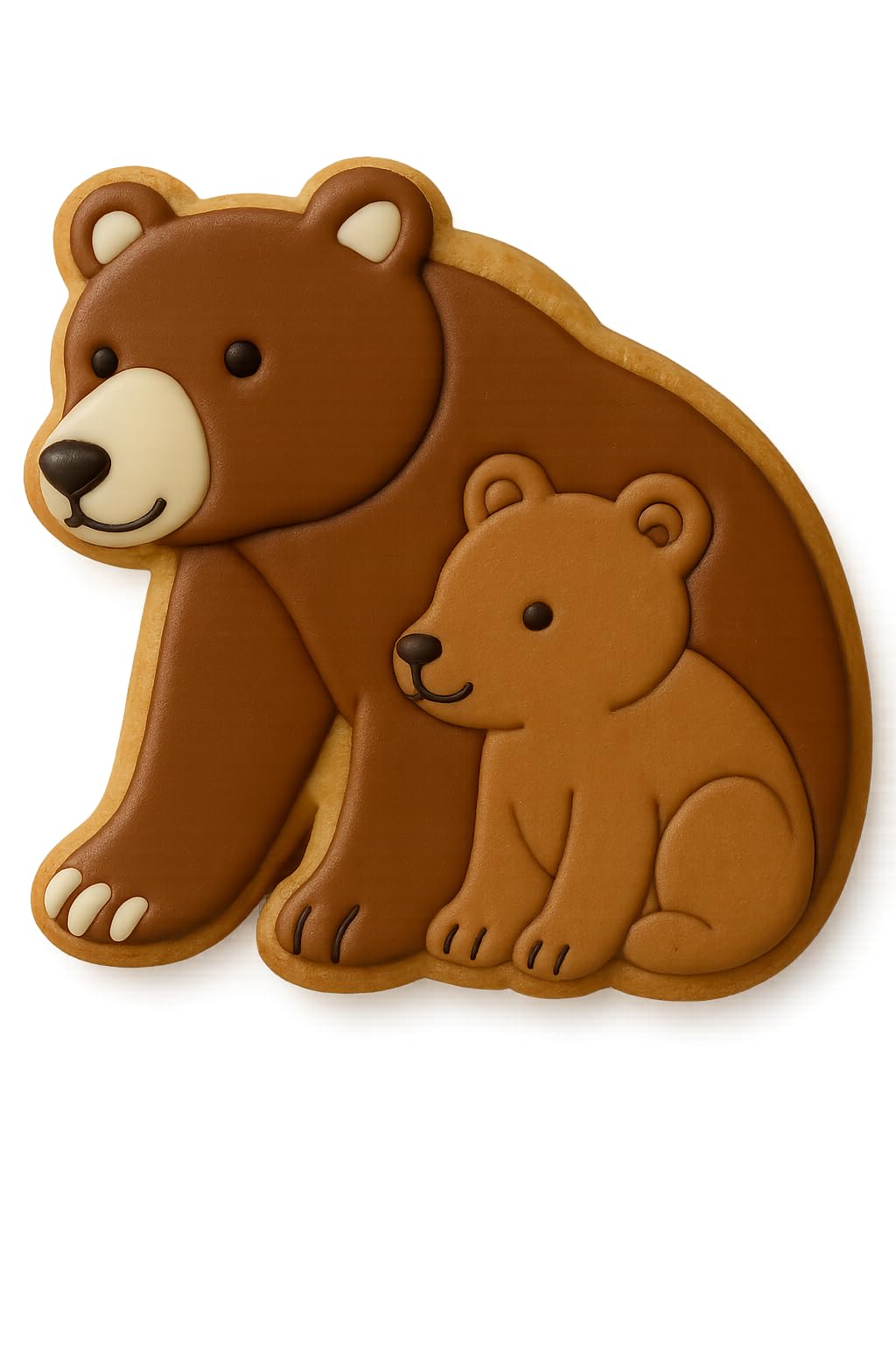 Mother Bear and Cub Cookie Cutter & Stamp - 4x3.83", Adorable Wildlife Animal Design (Random Color)