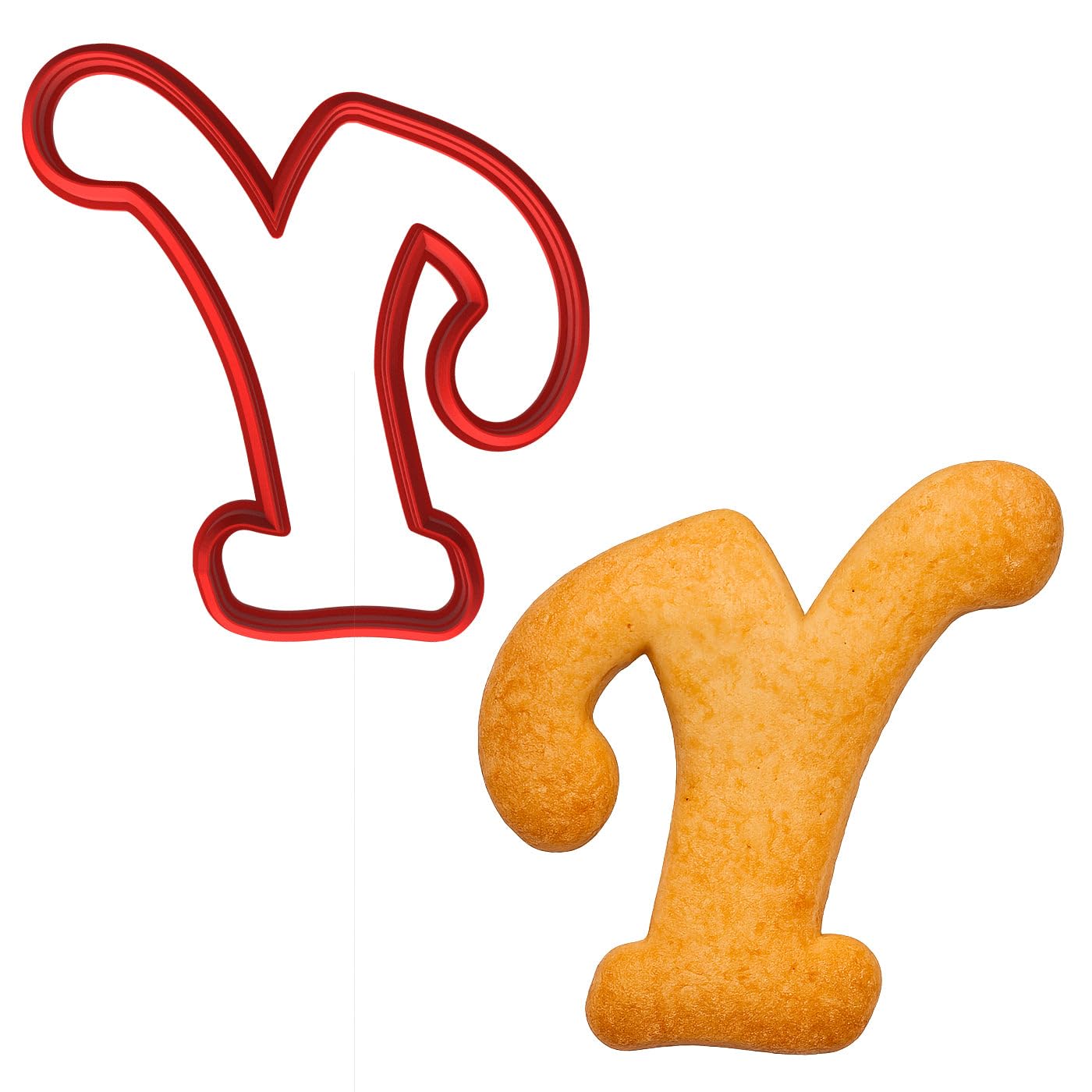 Fancy Cursive Letter Cookie Cutter - 4" Tall Alphabet Baking Mold (Random Color)