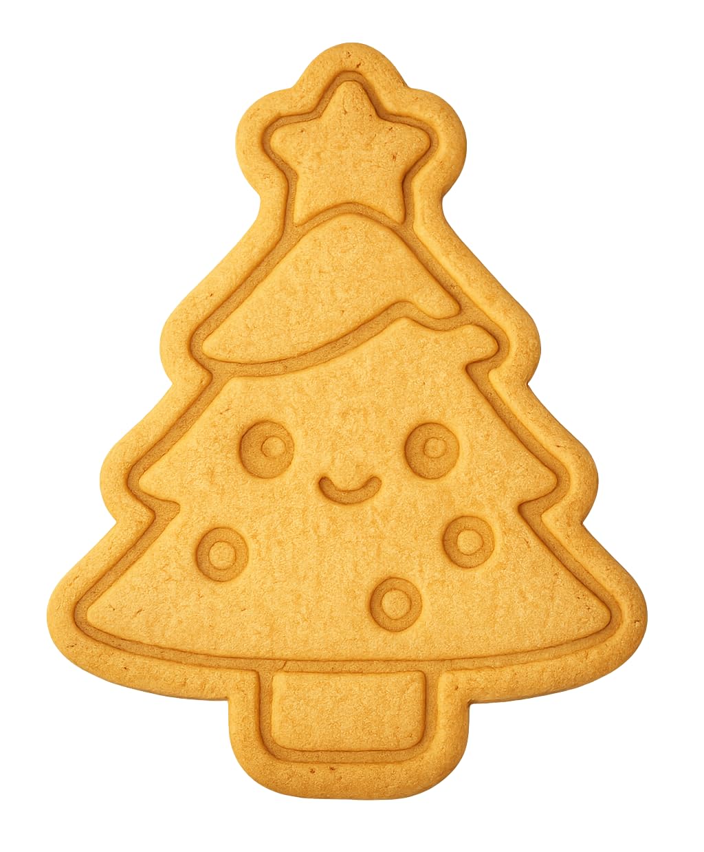 Kawaii Christmas Tree Cookie Cutter Style 2 - 4x3.14" Fun Holiday Baking Design