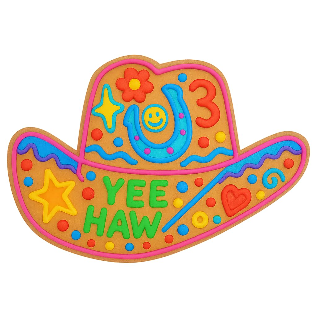 Cowboy Hat Cookie Cutter - 4.25x2.47 Inches, Western-Themed Baking Tool (Random Color)