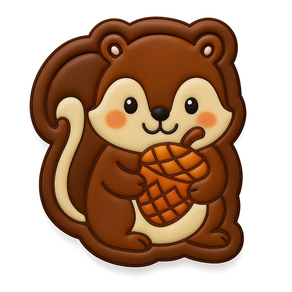 Adorable Squirrel w/ Pinecone Cookie Cutter - 4x3.48" Kids Party Set