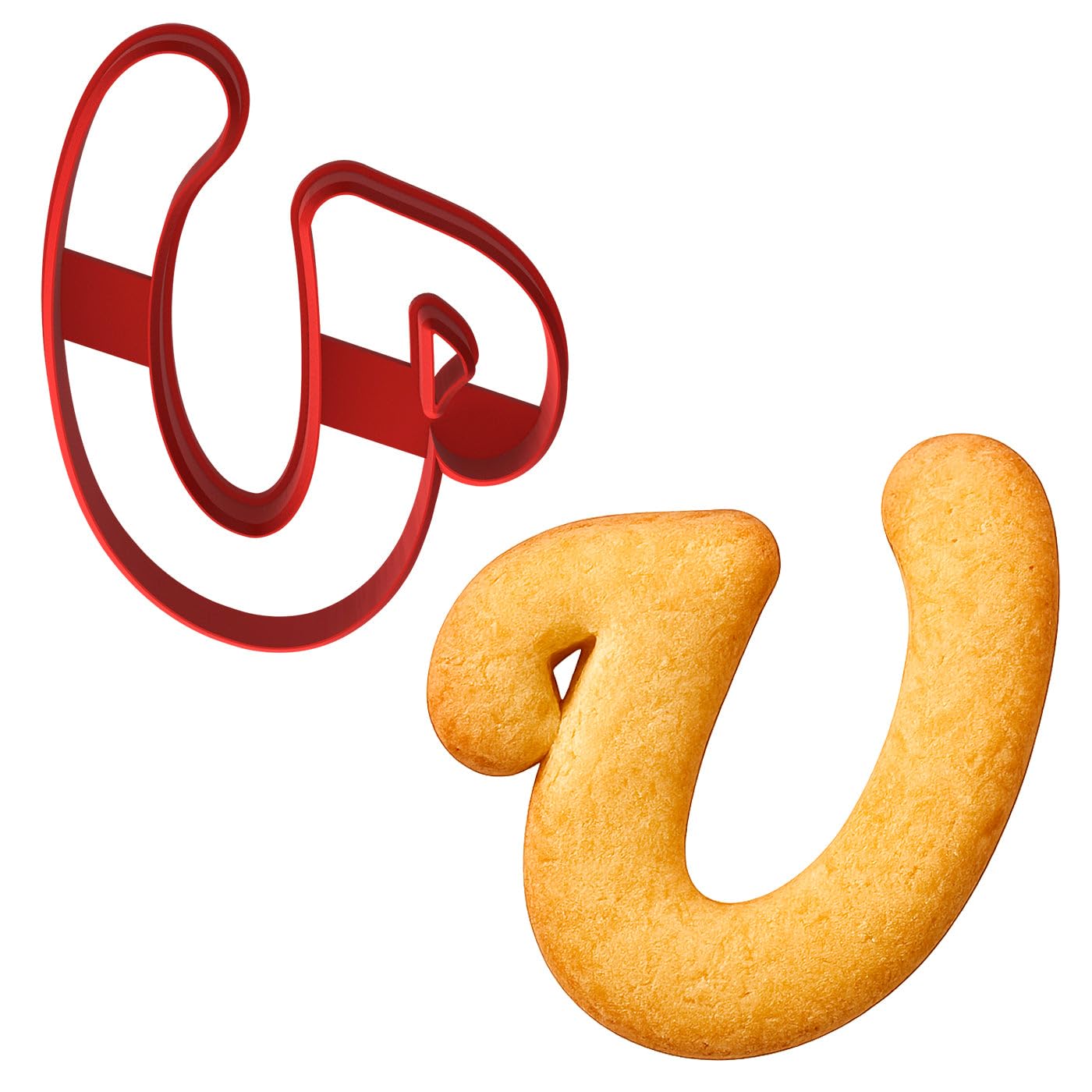 Fancy Cursive Letter Cookie Cutter - 4" Tall Alphabet Baking Mold (Random Color)