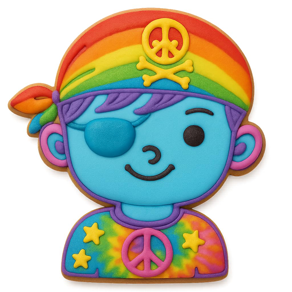 Pirate Boy Cookie Cutter & Stamp Set – 4x3.86" Fun Pirate Head Design for Kids' Party Baking (Random Color)