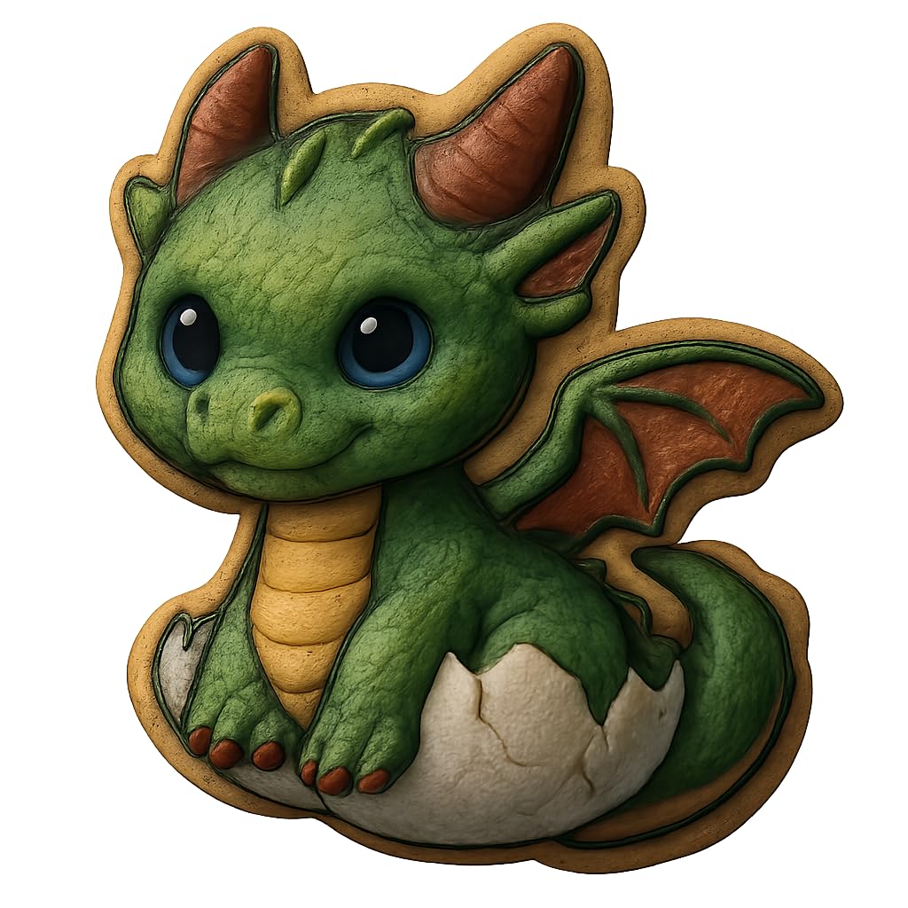 Dragon Hatchling Cookie Cutter 4x3.1" Party Baking Fun Design