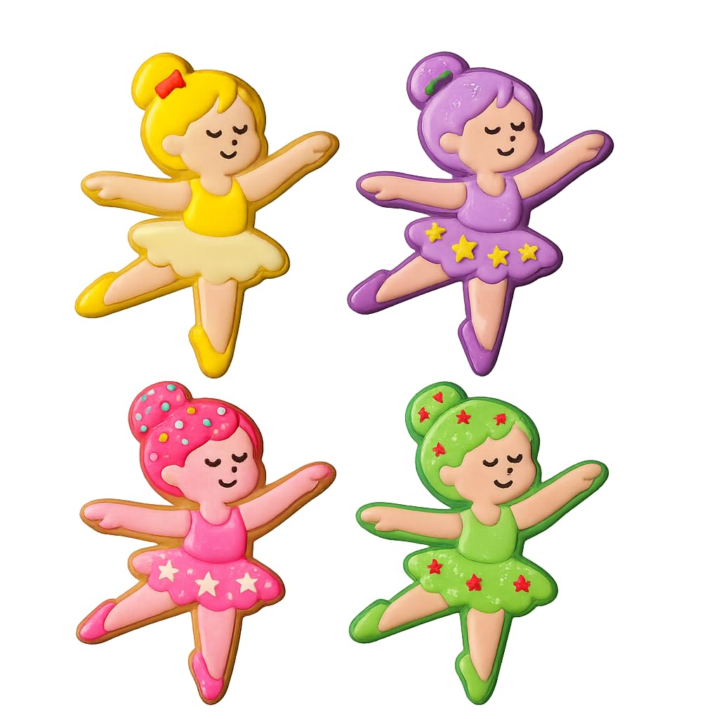 Mighty Gadget Ballet Girl Cookie Cutter & Stamp - 4x3.2" Elegant Dancer for Dance-Themed Baking (Random Color)