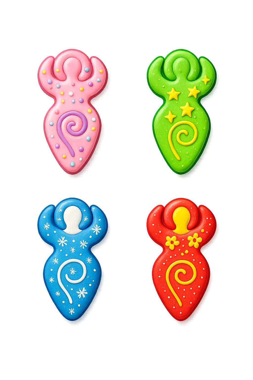 Mighty Gadget Spiral Goddess Cookie Cutter & Stamp - 4x2.5" Whimsical Design for Mystical Baking (Random Color)