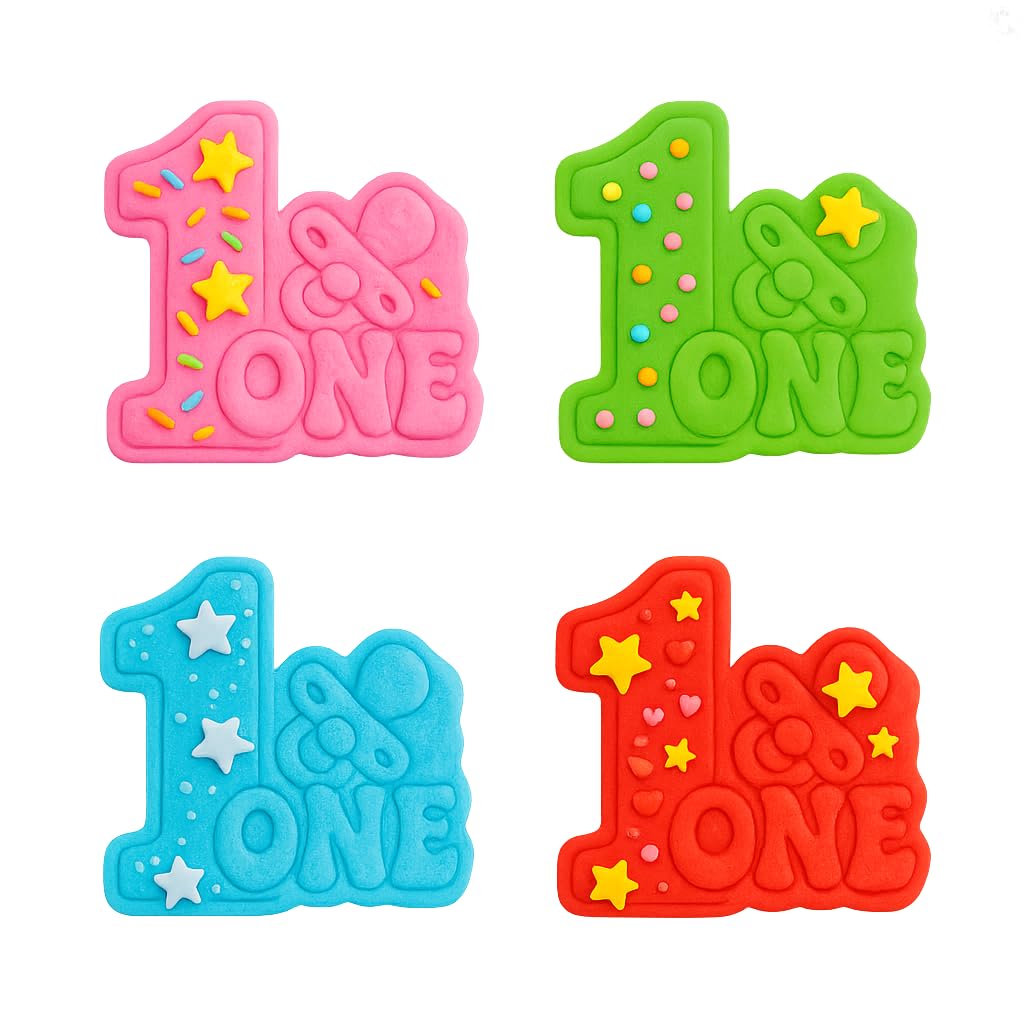 Mighty Gadget First Birthday Pacifier Cookie Cutter & Stamp - 4x3" Cute Addition for Baby Showers (Random Color)