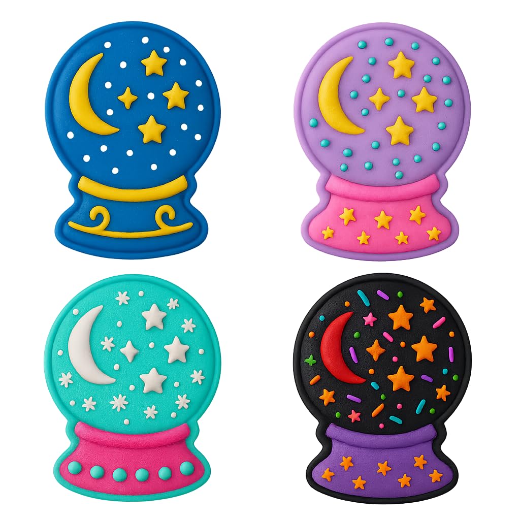 Crystal Ball Cookie Cutter & Stamp 4x3" for Baking Fondant Clay Embosser Gifts