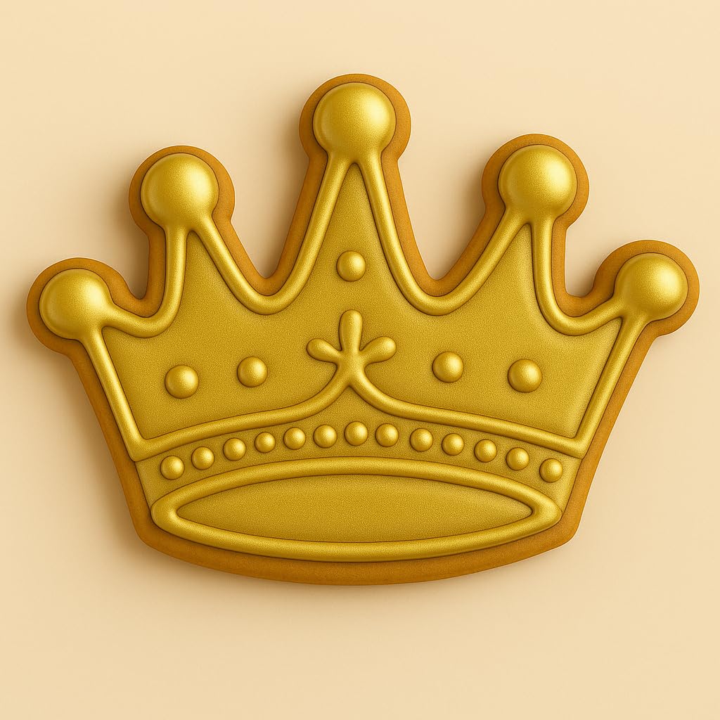 Crown Cookie Cutter (4x2.8") - Perfect for Royal-Themed Desserts, Fondant, and Crafts