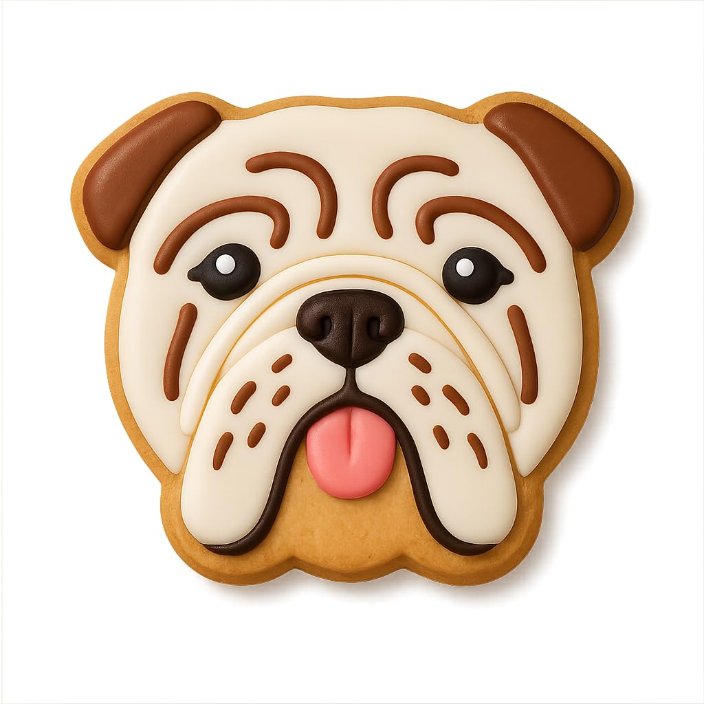 Bulldog Face Cookie Cutter & Stamp 4x3.5" for Baking Fondant Clay Embosser