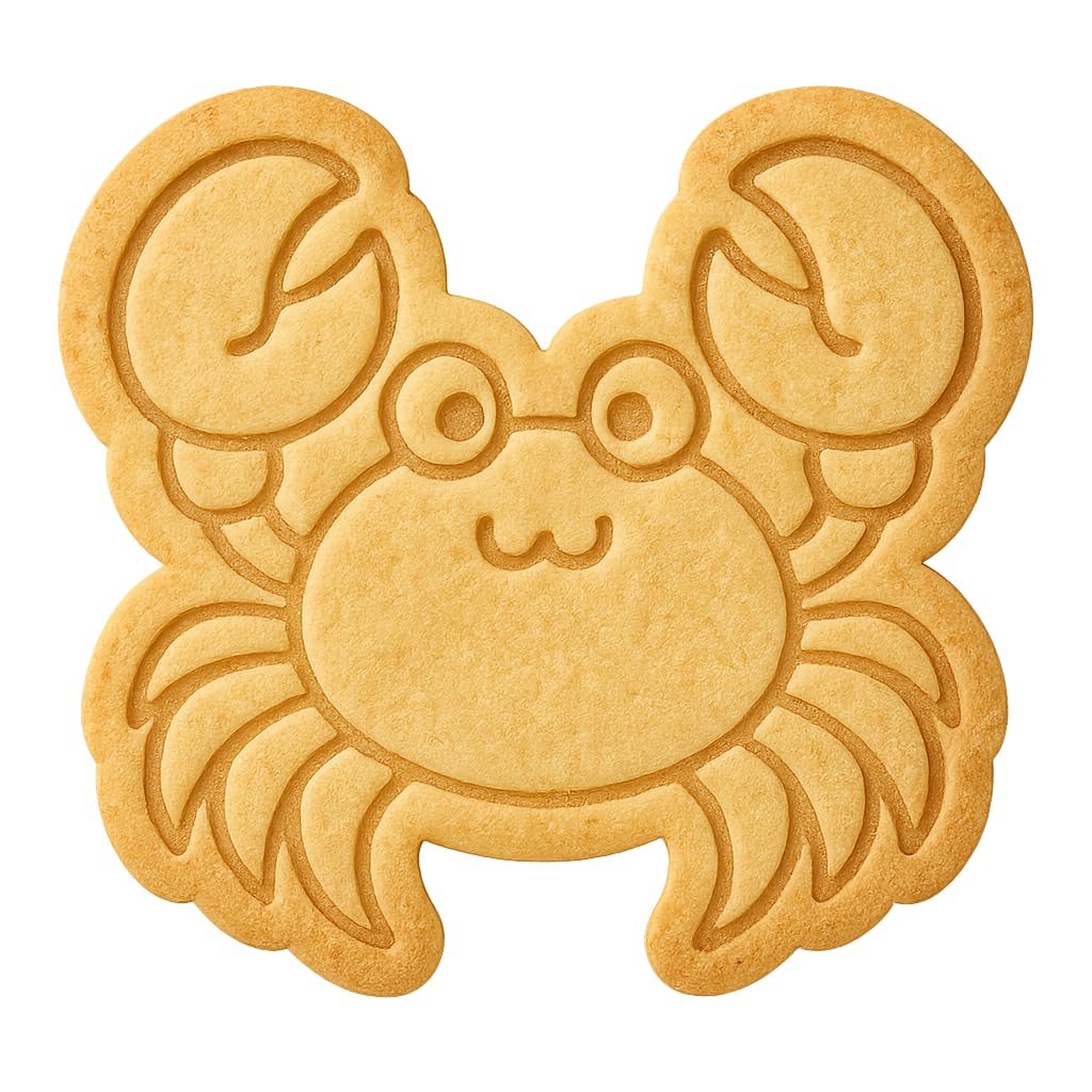 Happy Kawaii Crab Cookie Cutter - 4x3.76" Premium Kitchen Design