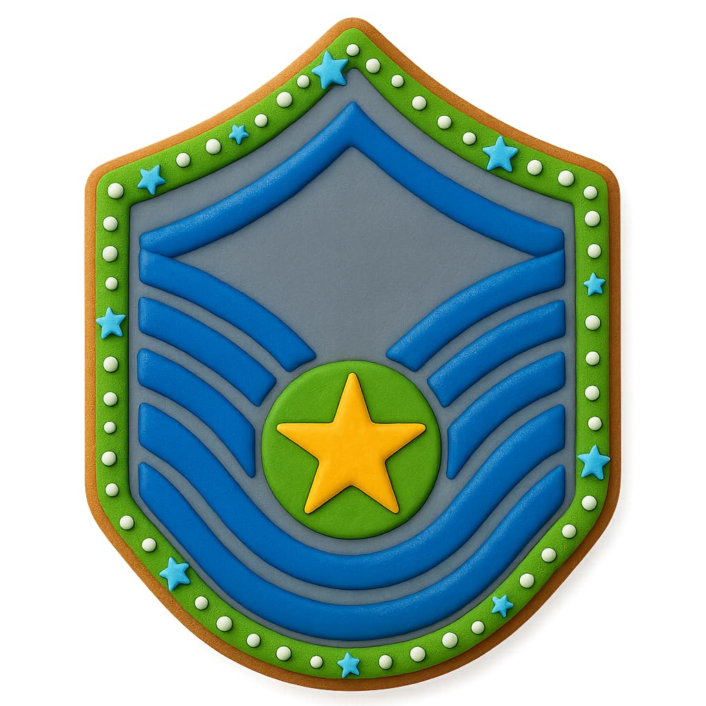 Air Force Master Sergeant Cookie Cutter & Stamp 4.25x3.14" for Baking Fondant
