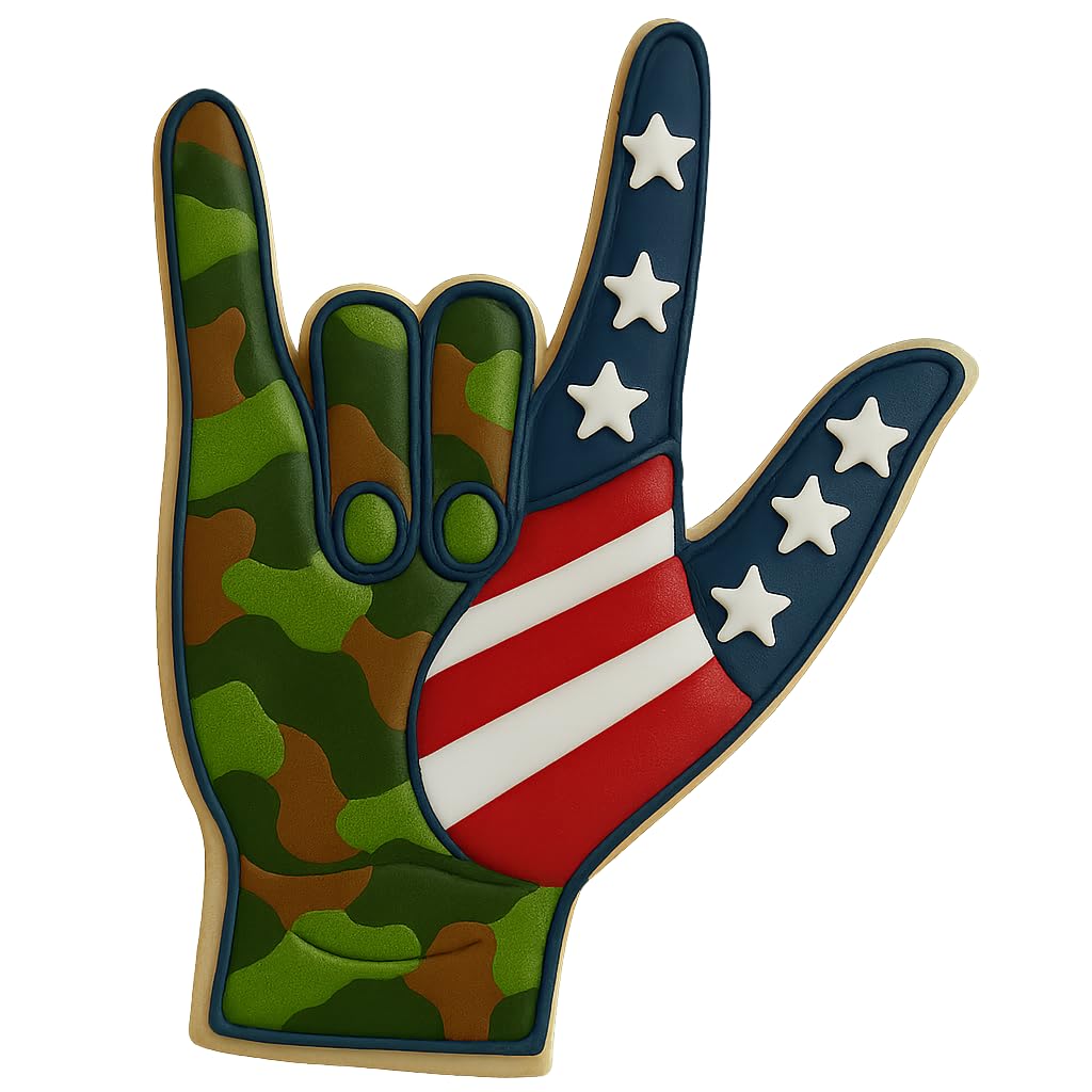 Mighty Gadget Detailed ASL I Love You Hand Cookie Cutter - 4x2.71" Sign Language Baking Mold (Random Color)