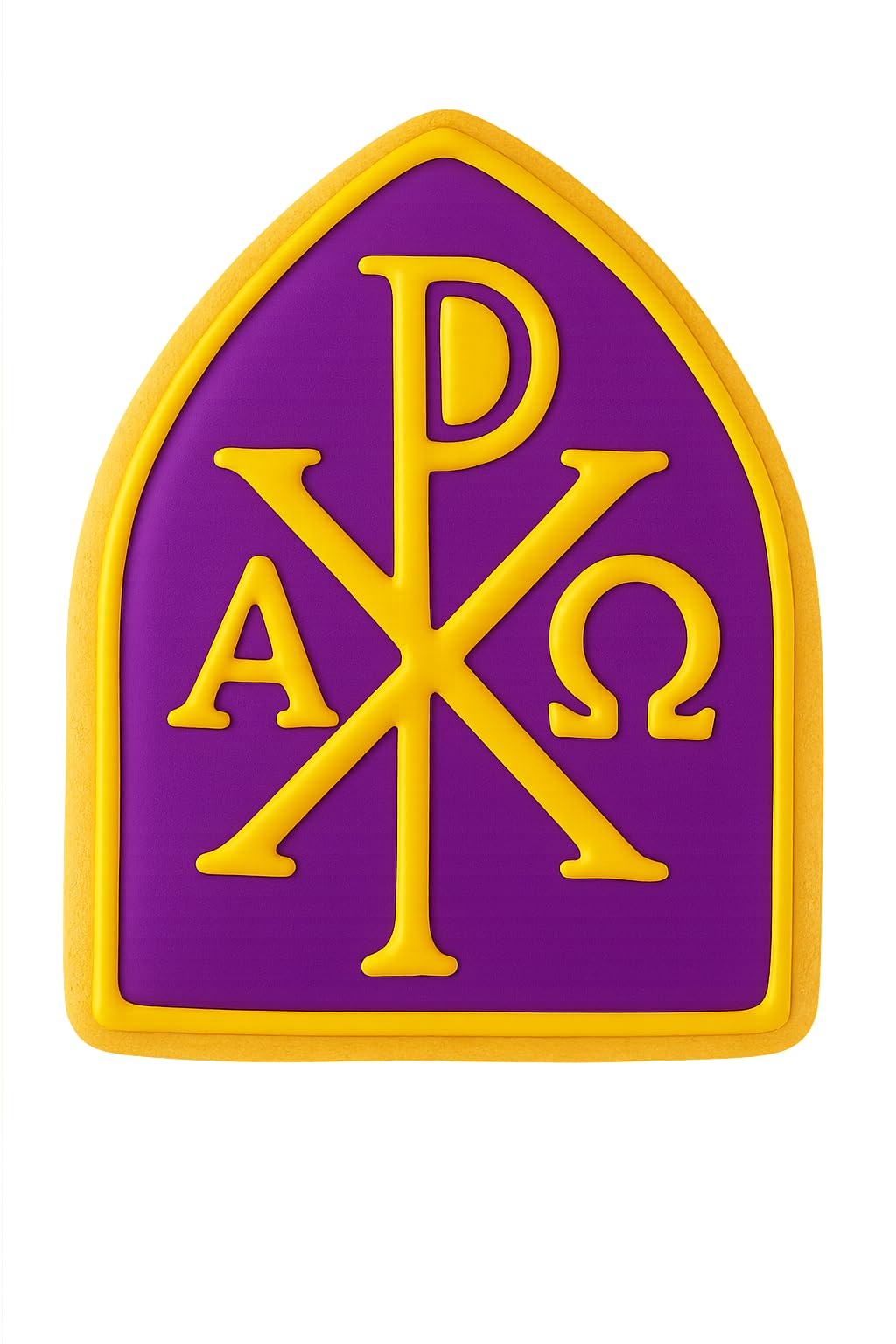 Chi-Rho Alpha Omega Cookie Cutter Style 2 - 4x3" Religious Baking Design
