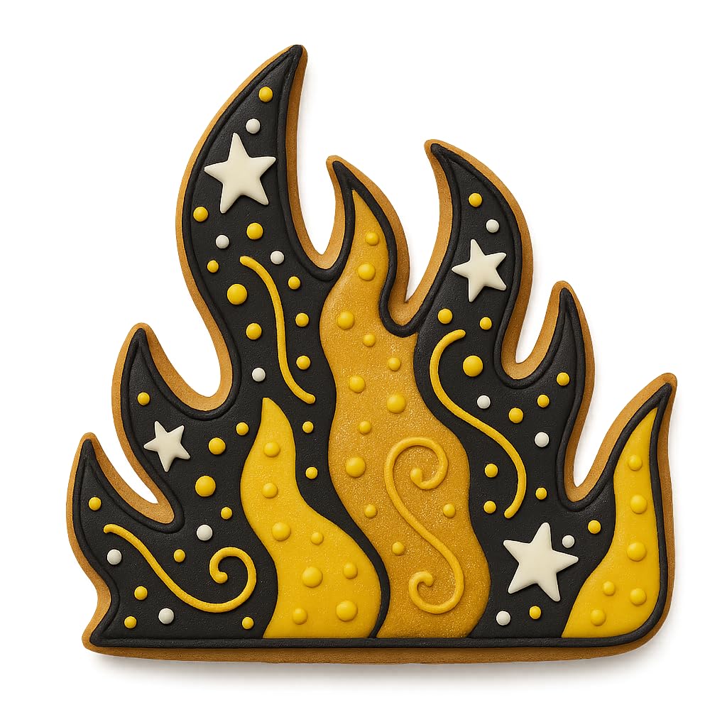 Blazing Fire Flame Cookie Cutter - 4x3.67 Inches, Fun Fire Shape for Baking and Decorating