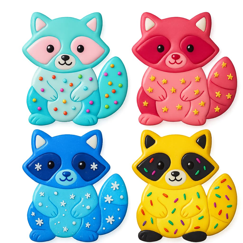 Mighty Gadget Raccoon Cookie Cutter & Stamp - 4x3.79" Charming Wildlife Shape for Forest-Themed Baking (Random Color)