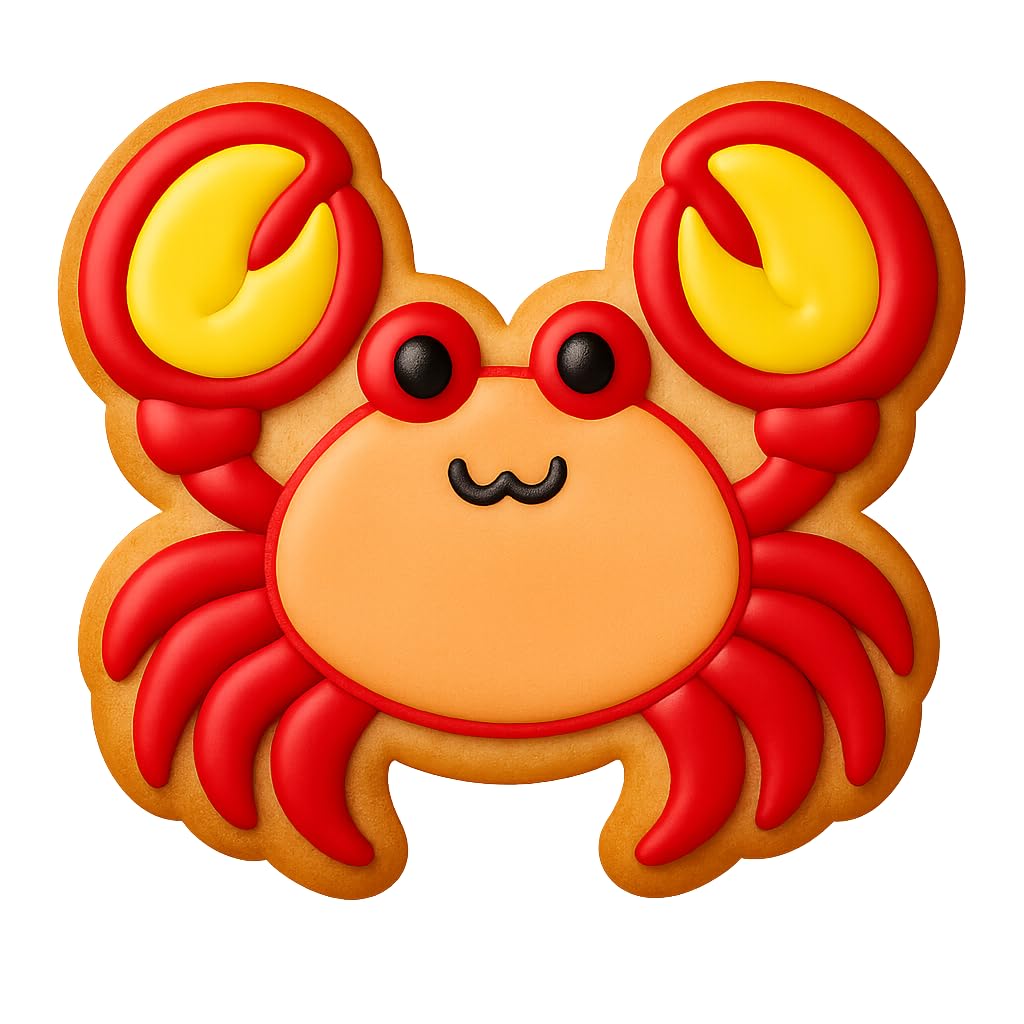 Happy Kawaii Crab Cookie Cutter - 4x3.76" Premium Kitchen Design