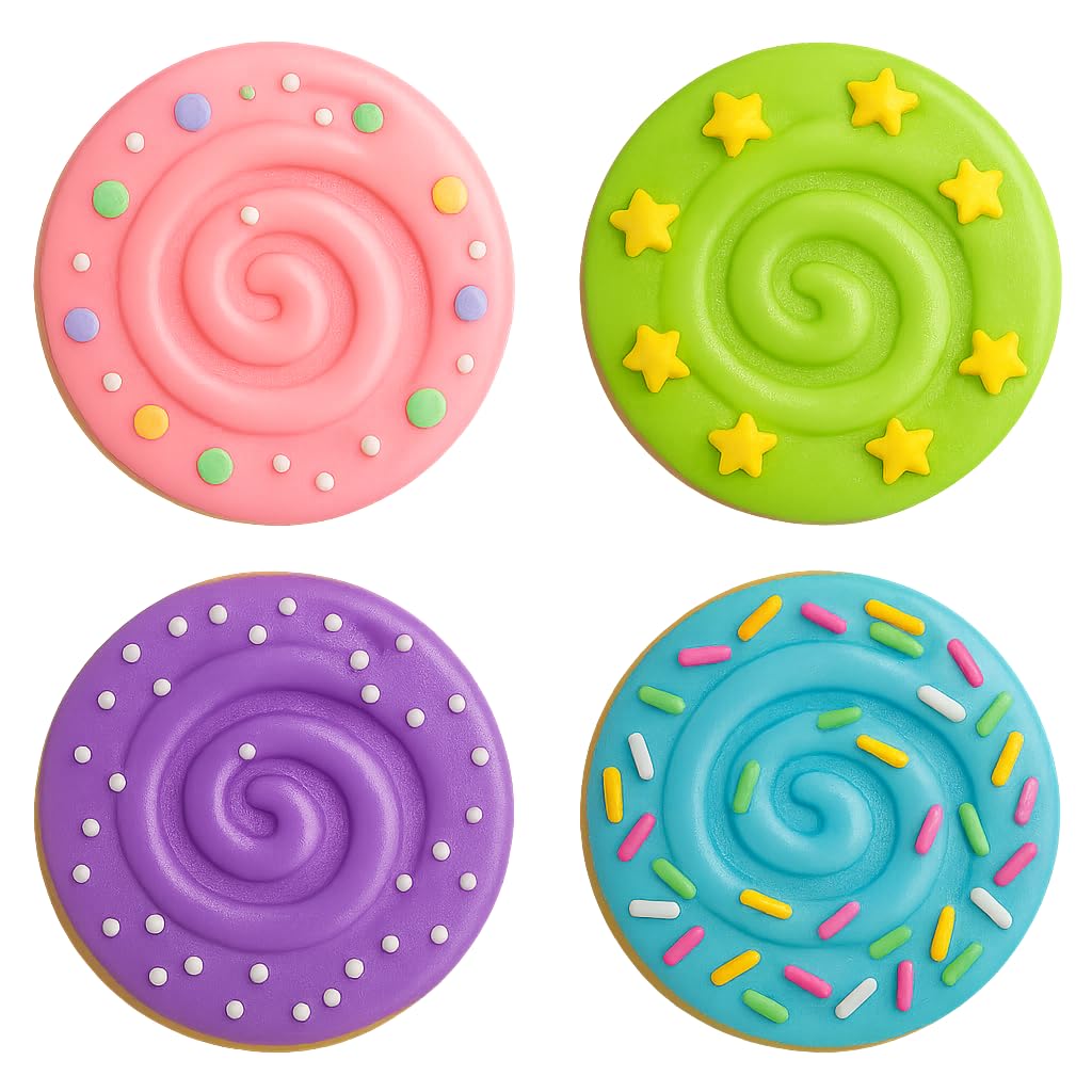 Spiral Swirl Cookie Cutter & Stamp 4x4" for Baking Fondant Clay Embosser Gifts