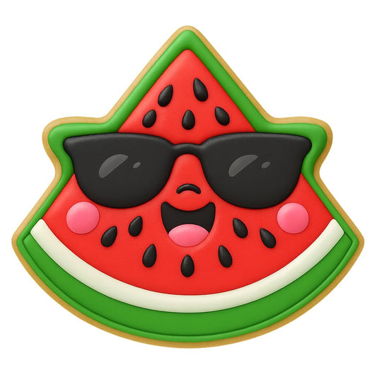 Kawaii Watermelon Face Cookie Cutter 4x3.63" Fun Kids Party Baking Design
