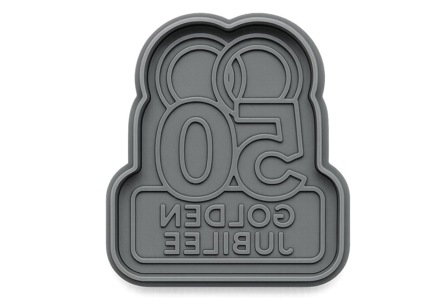 Golden Jubilee Rings 50 Cookie Cutter - 4x3.1" Celebration Design