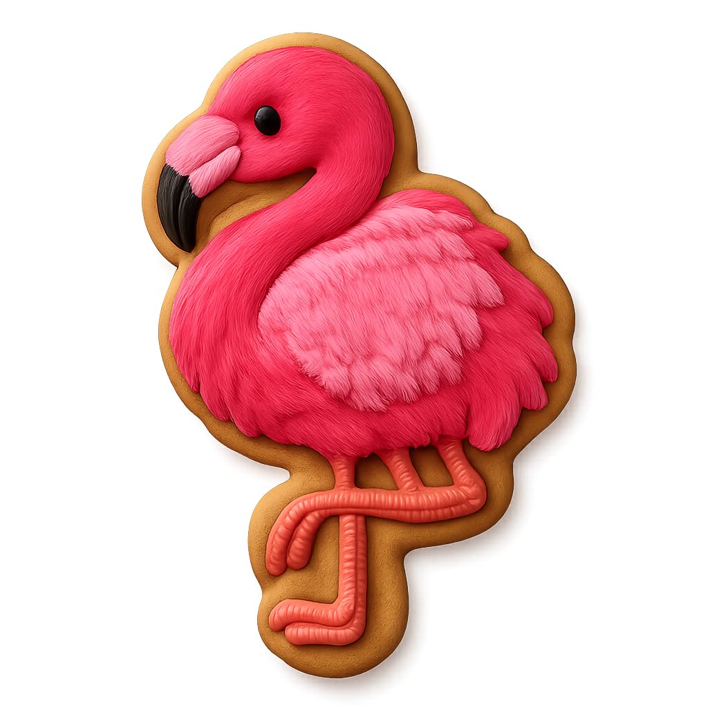 Fluffy Flamingo Cookie Cutter - 2.6x4" Fun Baking Set Premium Quality
