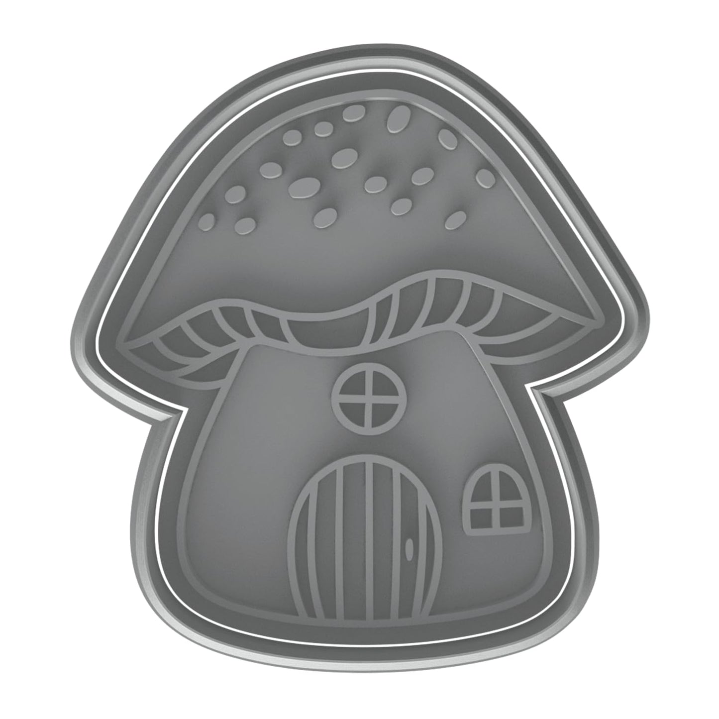 Mighty Gadget Fairy Mushroom House Cookie Cutter & Stamp - 4x3.6" Enchanted Design for Magical Baking (Random Color)