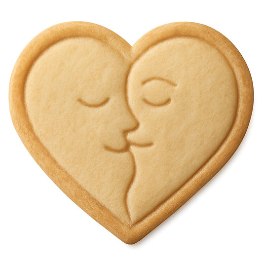 Loving Heart Kiss Cookie Cutter - 4x3.5" Premium Baking Design Fun