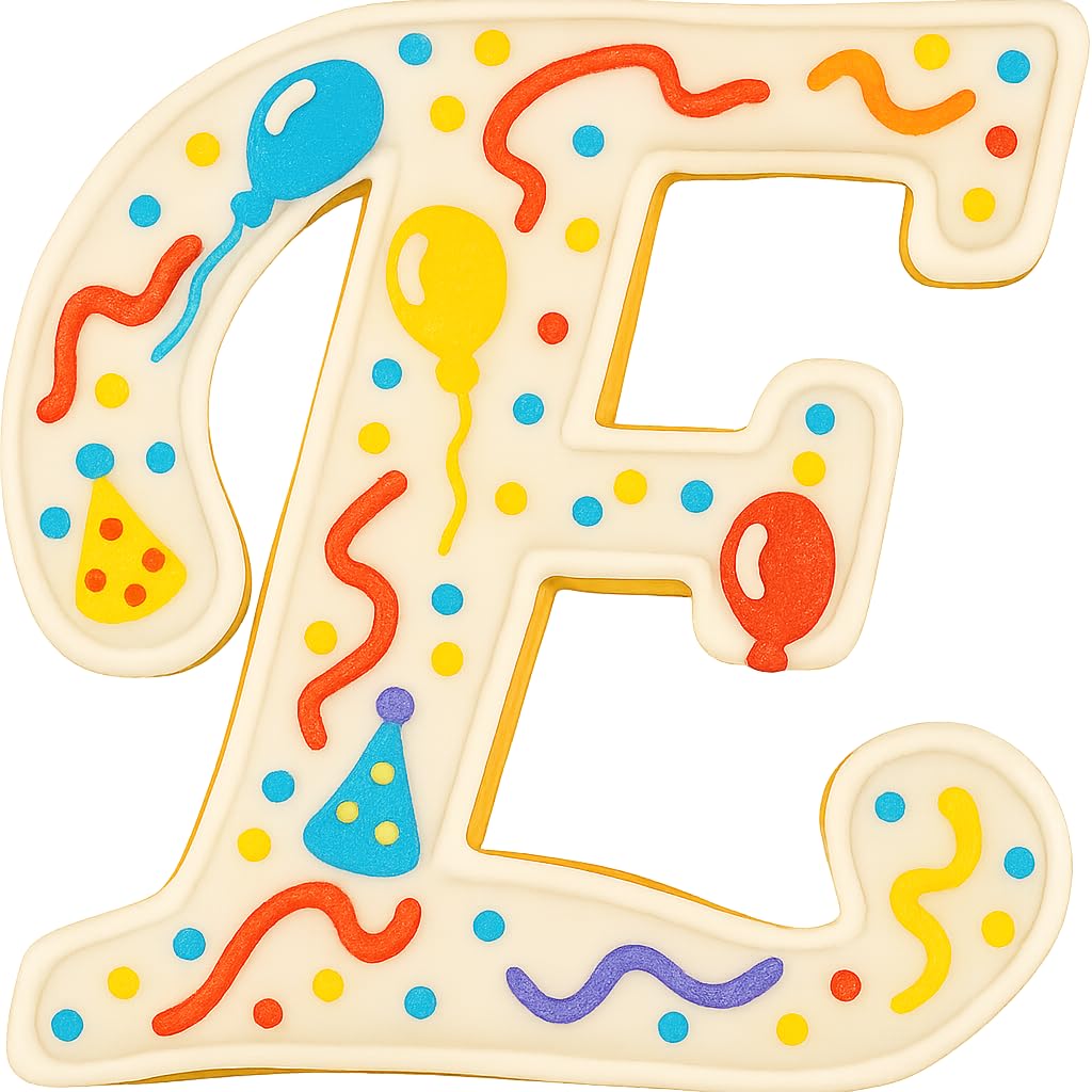 Fancy Cursive Letter Cookie Cutter - 4" Tall Alphabet Baking Mold (Random Color)