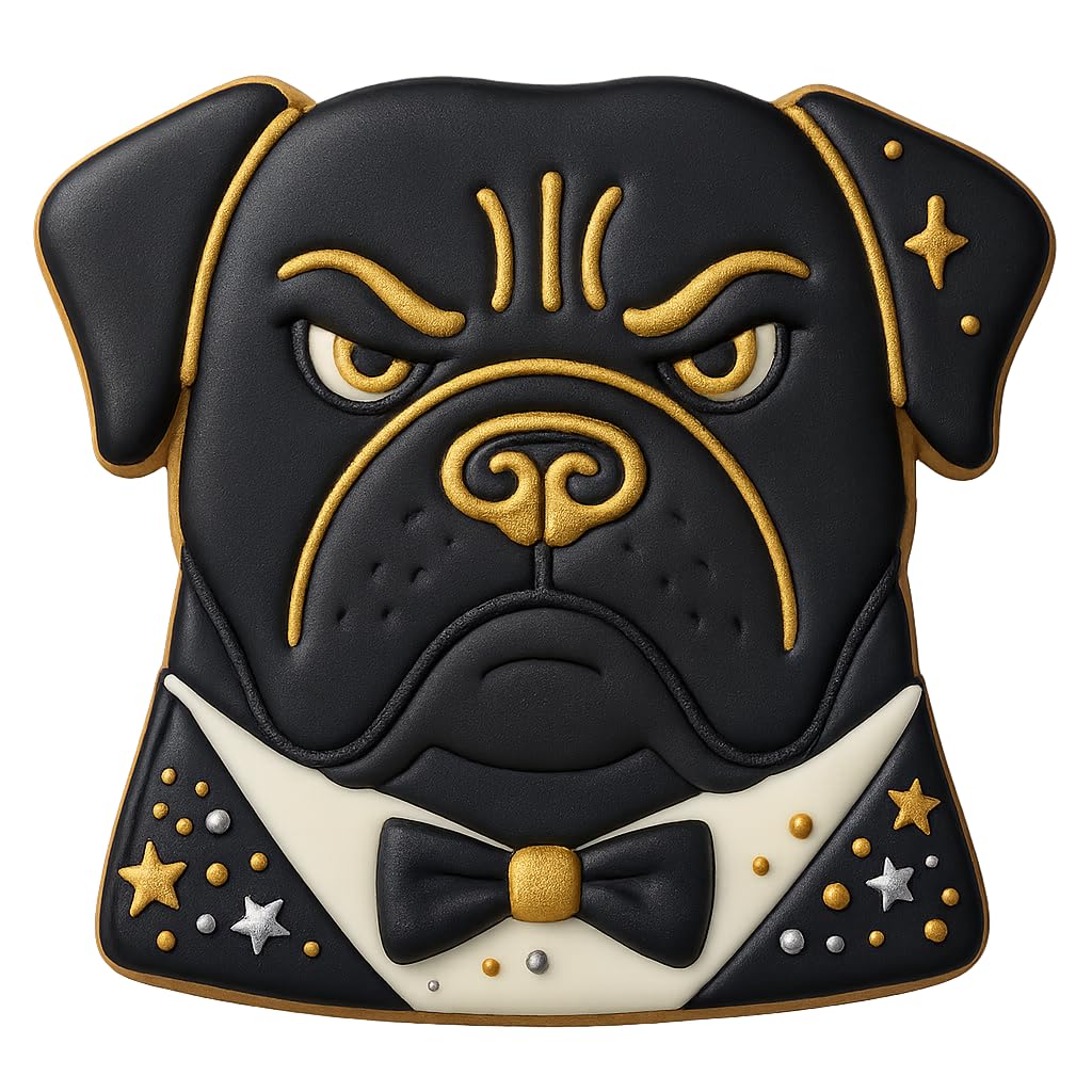 Mighty Gadget Angry Rottweiler Dog Cookie Cutter & Stamp - 4x3.63", Fierce Pup Design for Bold Bakers (Random Color)