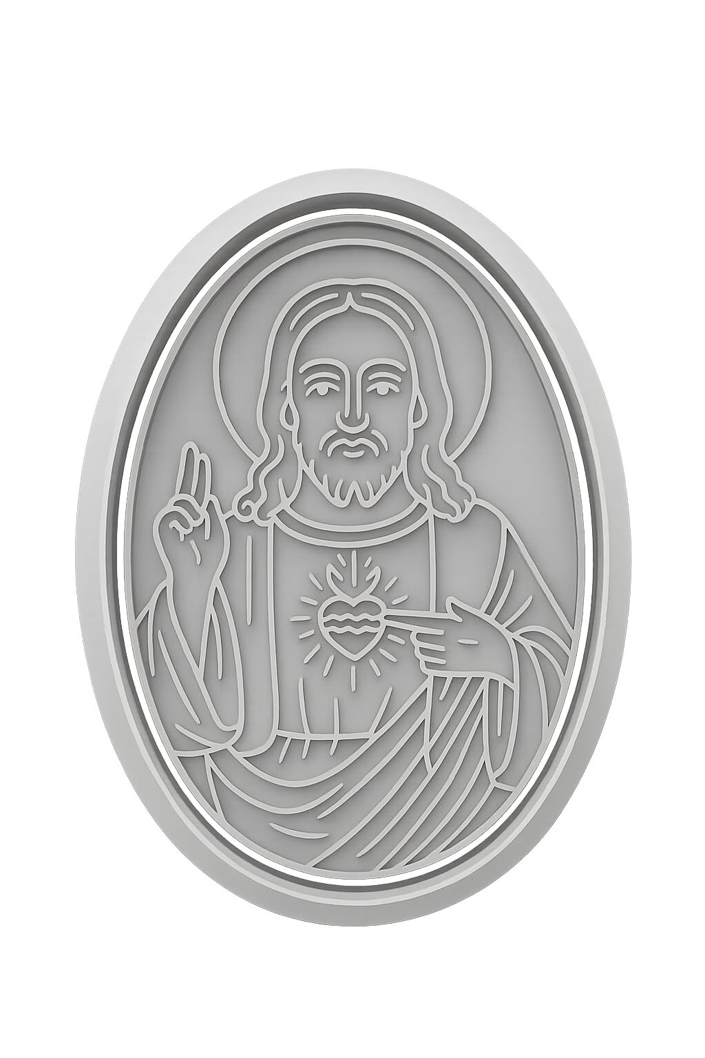 Mighty Gadget Holy Jesus Cookie Cutter & Stamp - 4x3" Blessed Image for Faith-Based Treats (Random Color)