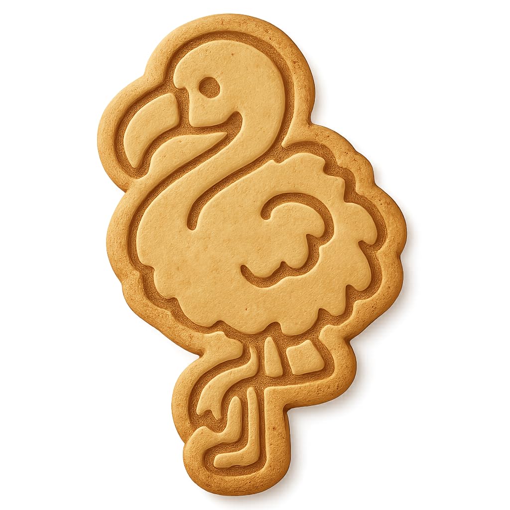 Fluffy Flamingo Cookie Cutter - 2.6x4" Fun Baking Set Premium Quality