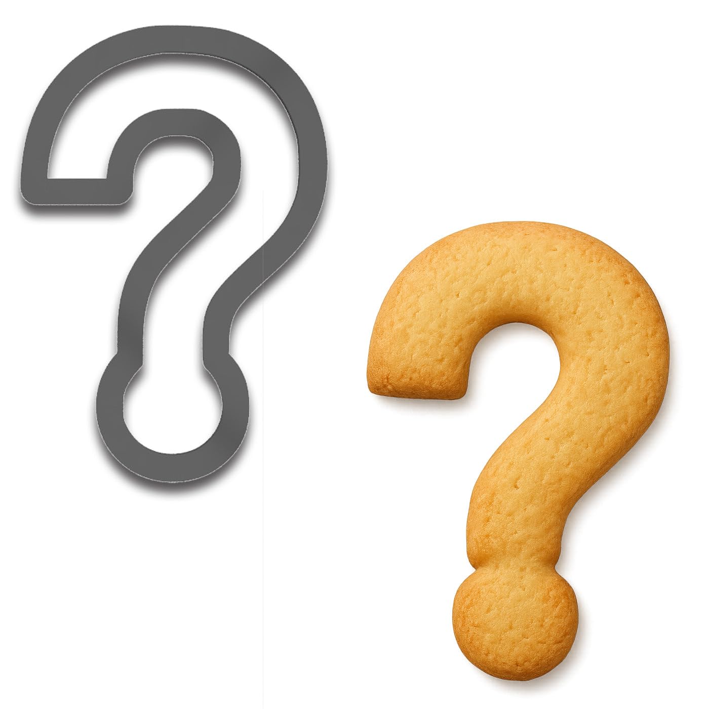 Question Mark Cookie Cutter – 4x2.59" Punctuation Shape for Mystery & Game Night Treats (Random Color)