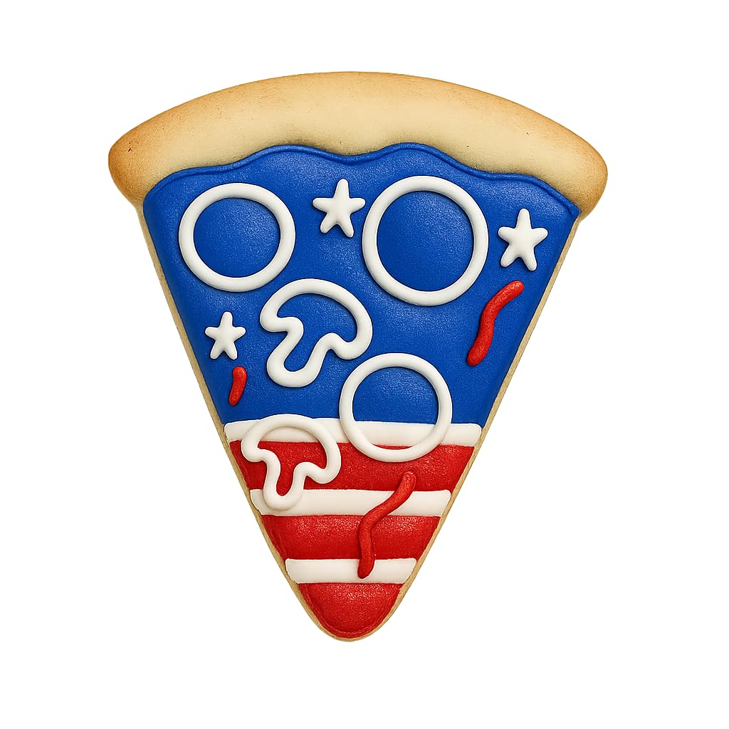 Mighty Gadget Pizza Slice Cookie Cutter & Stamp - 4x3.49" Pizza Lovers Baking Tool (Random Color)