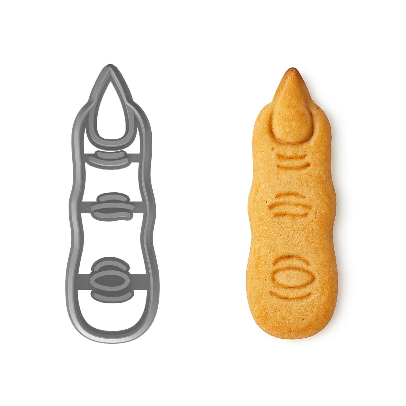 Mighty Gadget Witch Finger Cookie Cutter & Stamp - 4x1.16" "Spooky Fun" for Halloween Baking (Random Color)