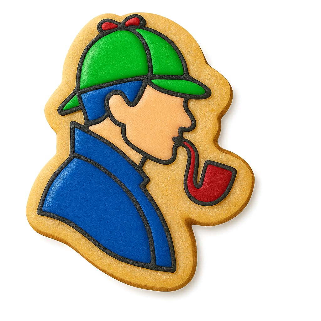 Sherlock Holmes Detective Cookie Cutter - 4x3" Creative Baking Fun