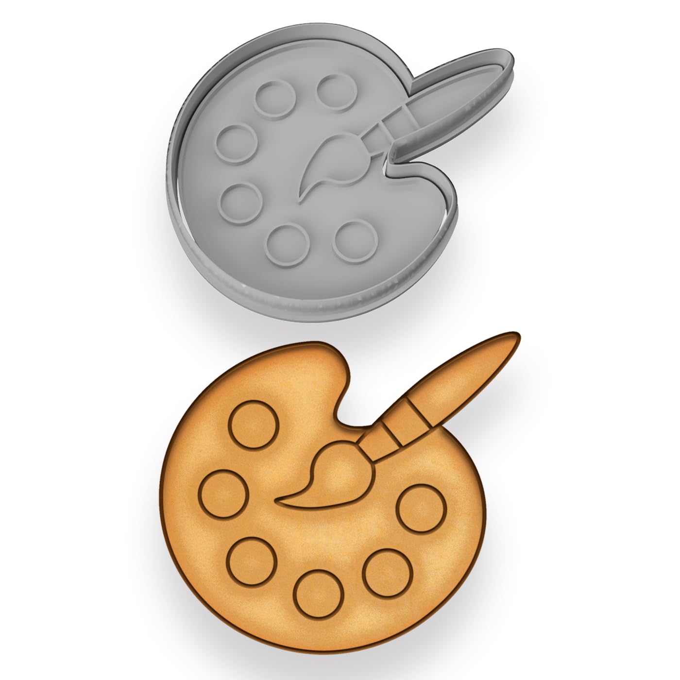 Paint Palette Cookie Cutter & Stamp 4x3.29" for Baking Fondant Clay Embosser