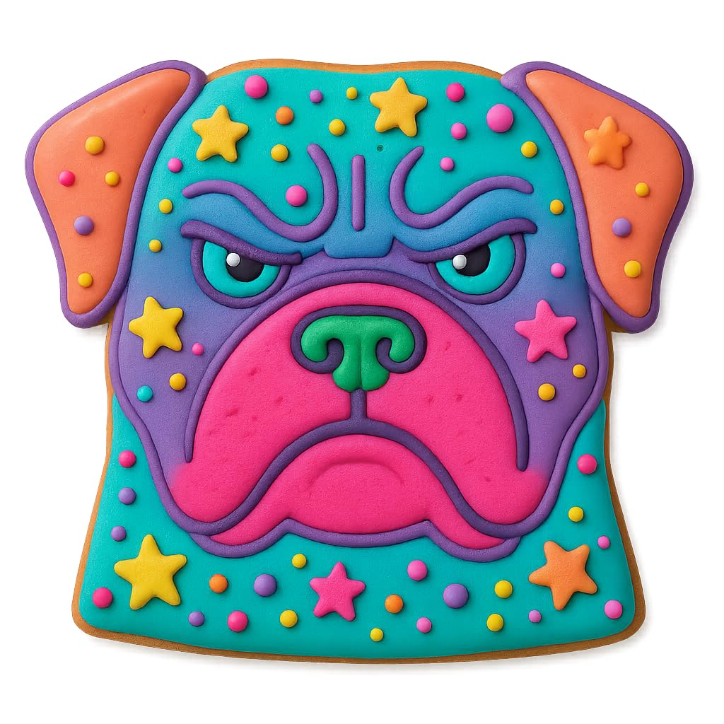 Mighty Gadget Angry Rottweiler Dog Cookie Cutter & Stamp - 4x3.63", Fierce Pup Design for Bold Bakers (Random Color)