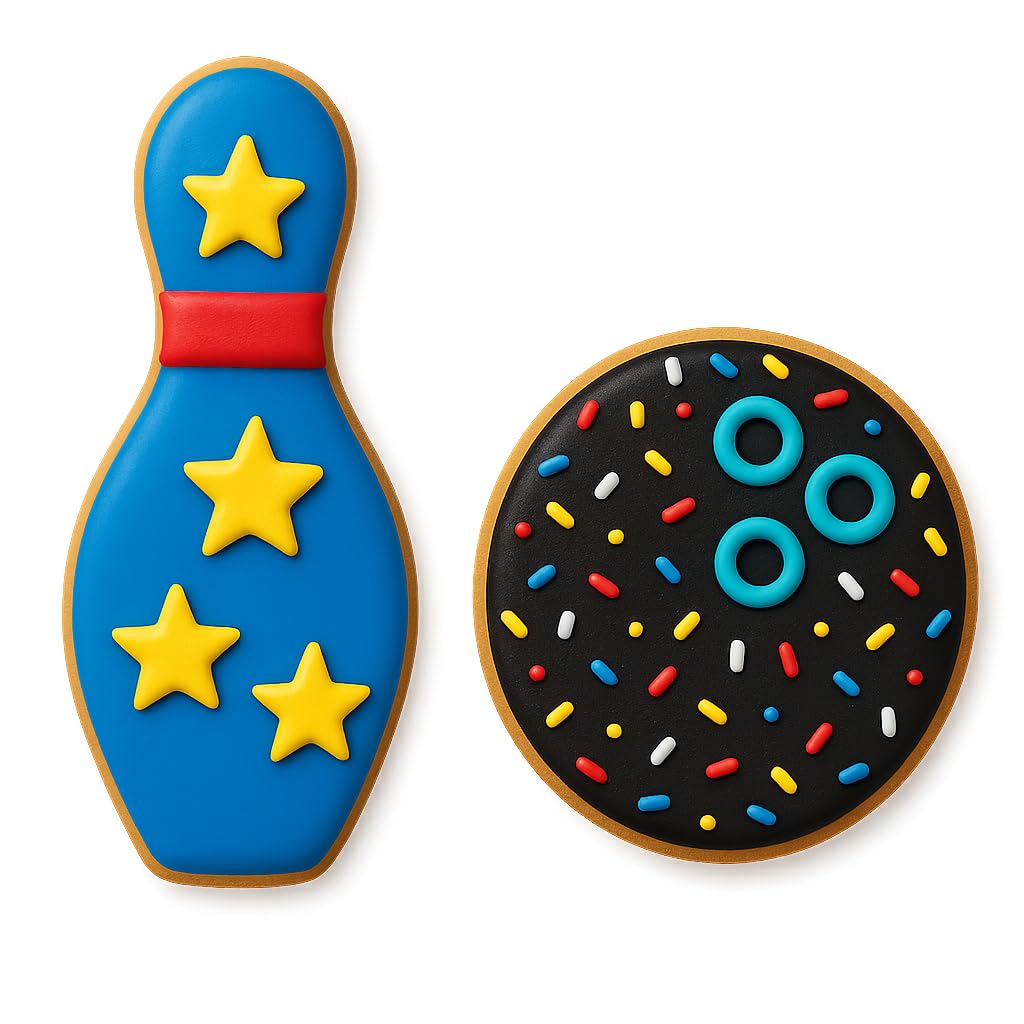 Bowling Pin (5x2.25") & Ball (3.75x3.75") Combo Cookie Cutters - Perfect for Sports-Themed Baking and Parties