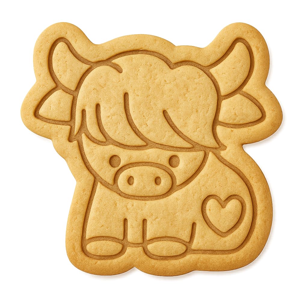 Kawaii Baby Cow Cookie Cutter - 4x3.8" Fun Kids Baking Design
